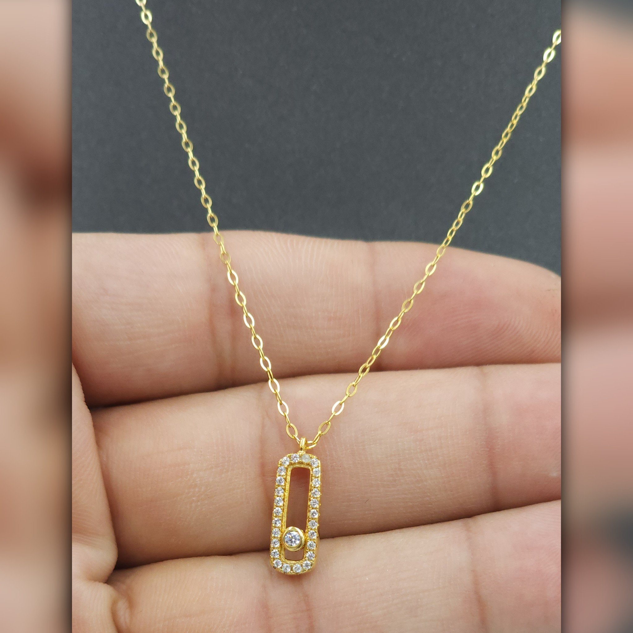 ✨️ تعليقة المسيكا فضة عيار 925 مطليه ذهب